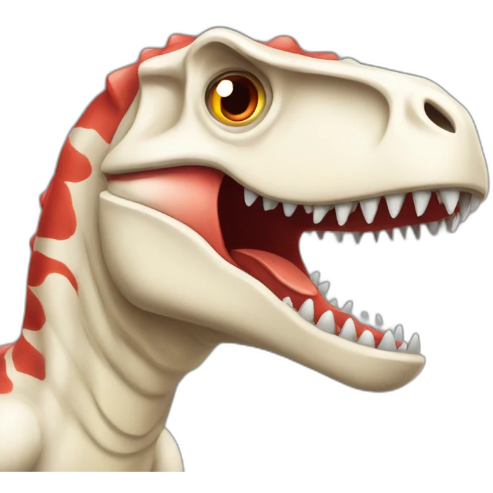 Dinosaure blan et rouge emoji