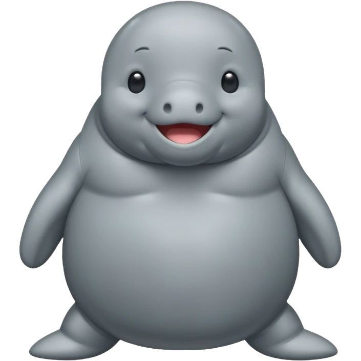 Manatee cute and fat emoji whole body emoji