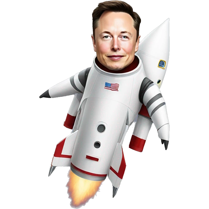 elon musk on a rocket emoji