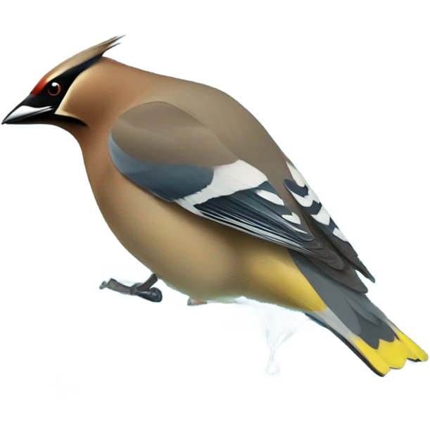 Cedar waxwing dunking emoji