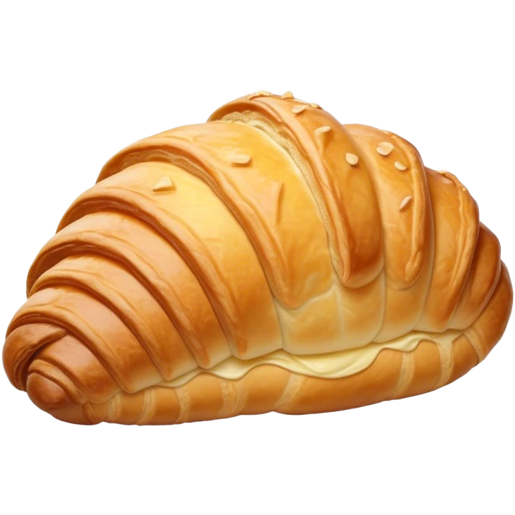 Cinematic Realistic Croissant Pastry Emoji, depicted as a flaky, buttery crescent with a golden, crisp exterior rendered with exquisite detail and warm, inviting lighting. emoji