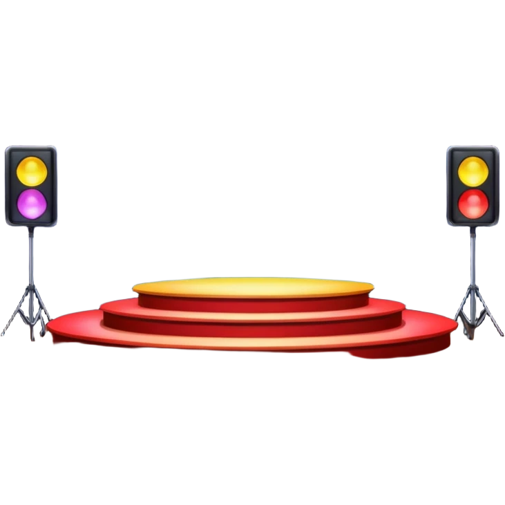 stage for concert with colorful light emoji