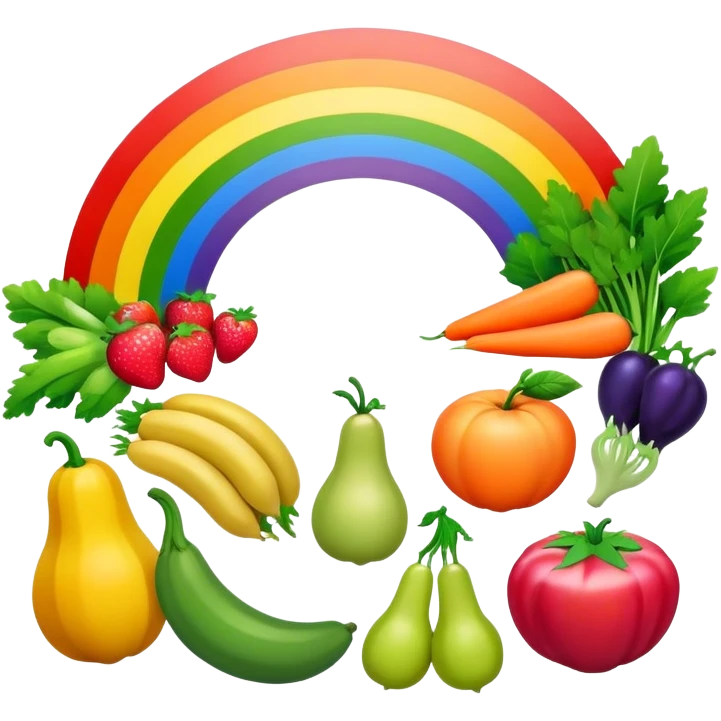 a rainbow meal friendly and minimaslistic emoji