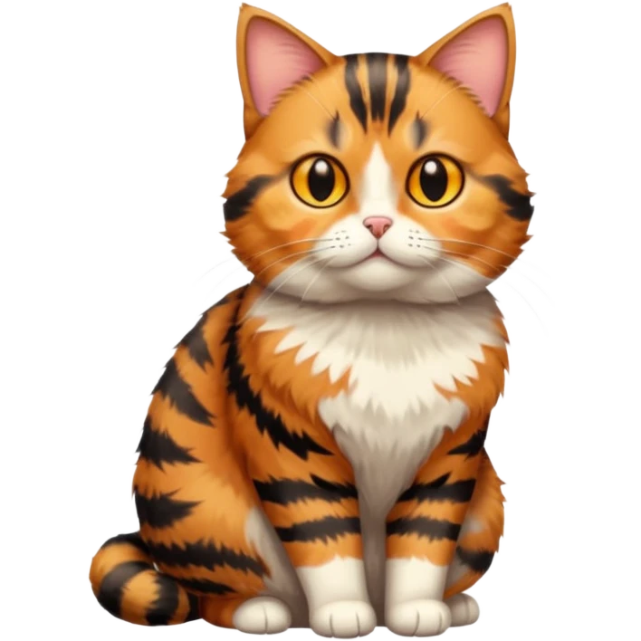 full body torbie cat with small head and short but chubby body emoji