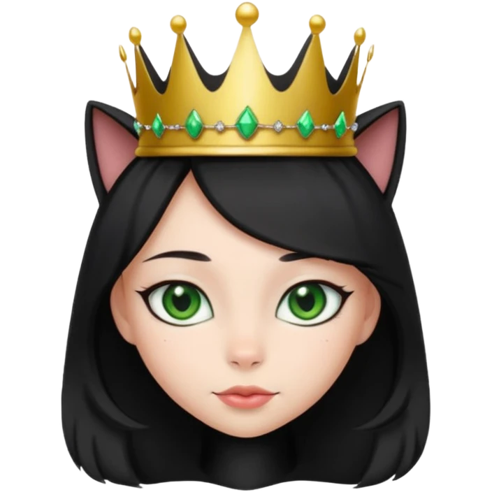 queen black cat girl emoji