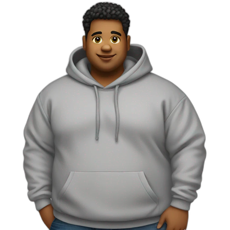 young fat guy hoodie emoji