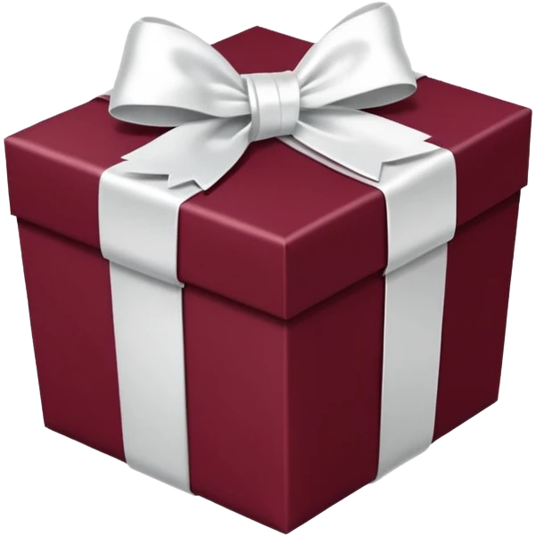 Maroon gift box with white wrapping emoji