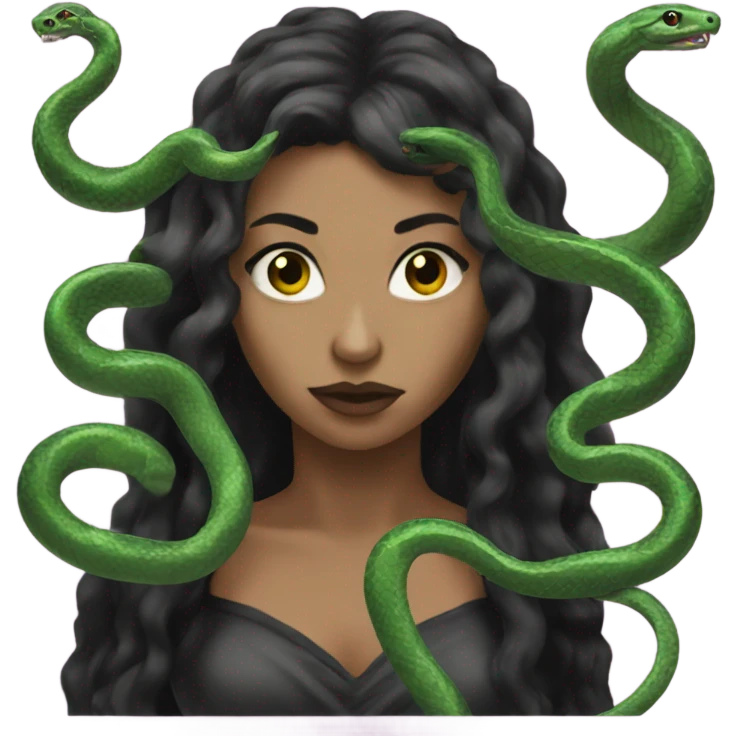 Snakes for hair medusa black witch emoji