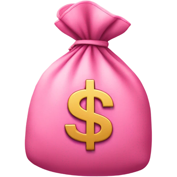 pink money bag with $ sign emoji