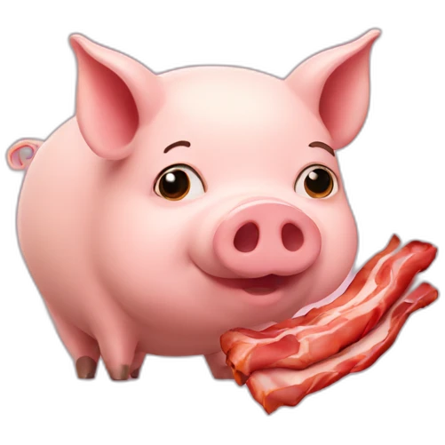 pig looking bacon emoji