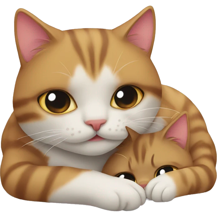 2 cats cuddling emoji