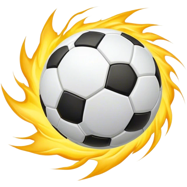 Cinematic Realistic image of a soccer ball soaring through the air, capturing dynamic motion and finely detailed textures with a dramatic, high-energy lighting that evokes the thrill of the game emoji