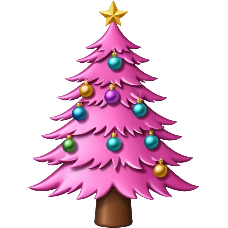 Christmas tree pink emoji