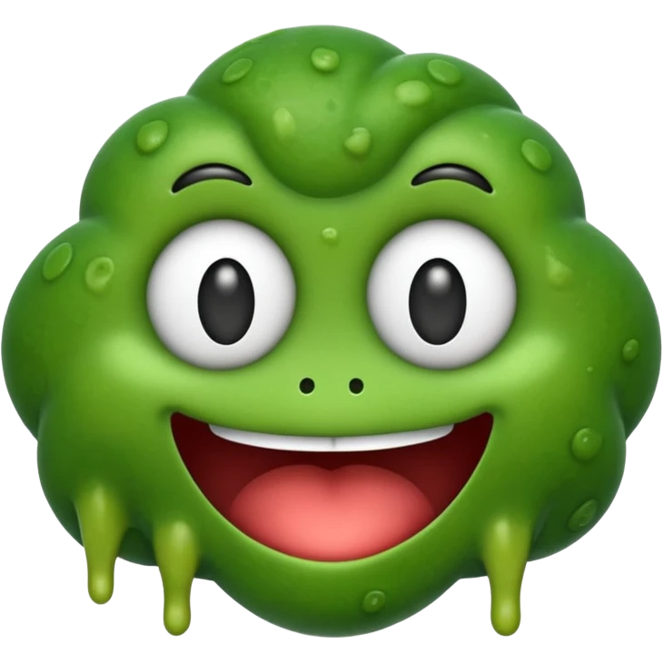 emoji representing AI slop, green and goopy, silly face emoji