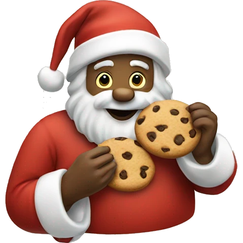 santa claus eating a cookie emoji