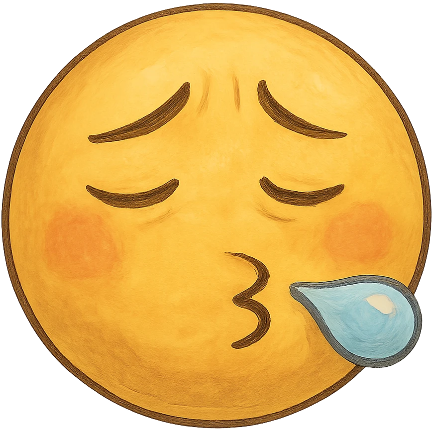 yellow emoji face making a 'whew' expression emoji