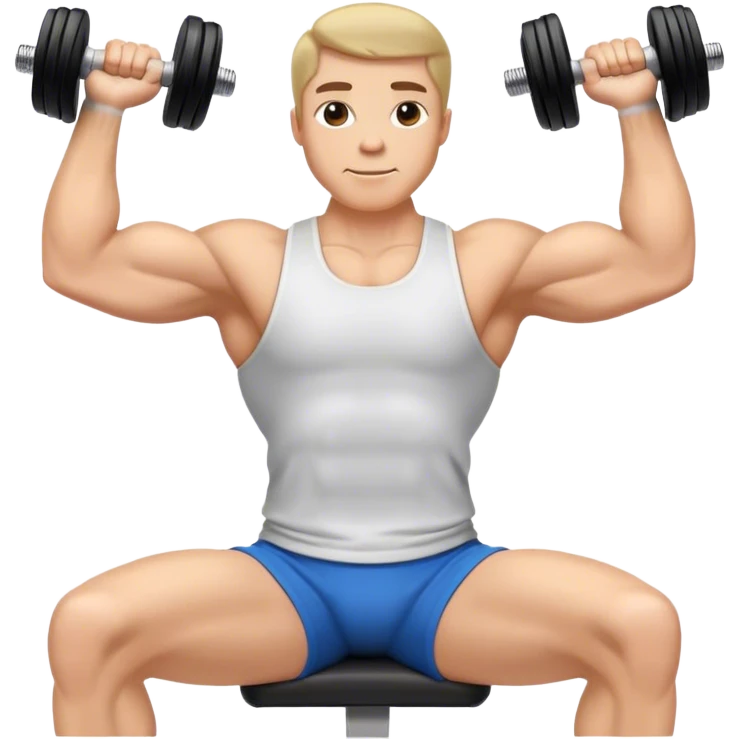 Seated Dumbbell Tricep Extension, 90-degree elbows back emoji