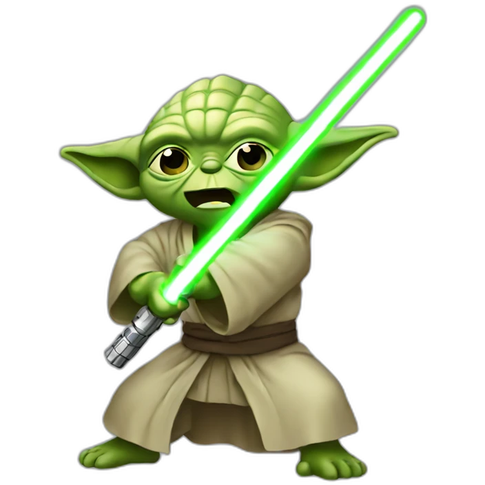 Yoda light saber fighting emoji