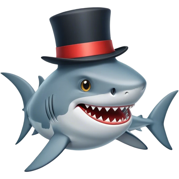 Shark with a top hat emoji