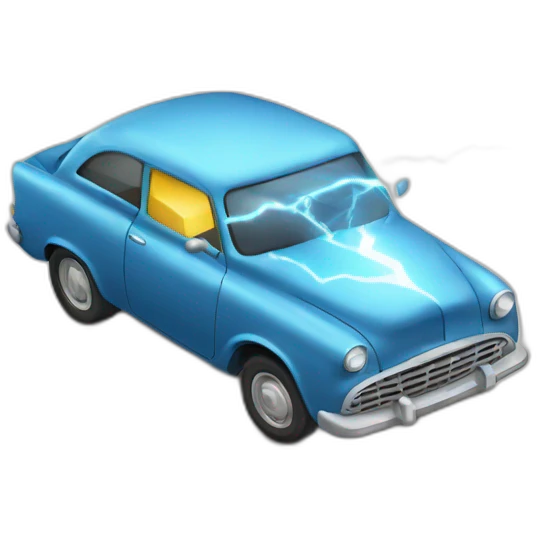 Car with lightning emoji