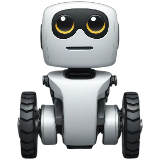 A wheeled Robot with touche screen as face emoji