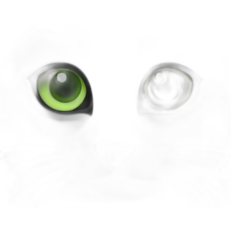 Grey cat with green forest eyes emoji