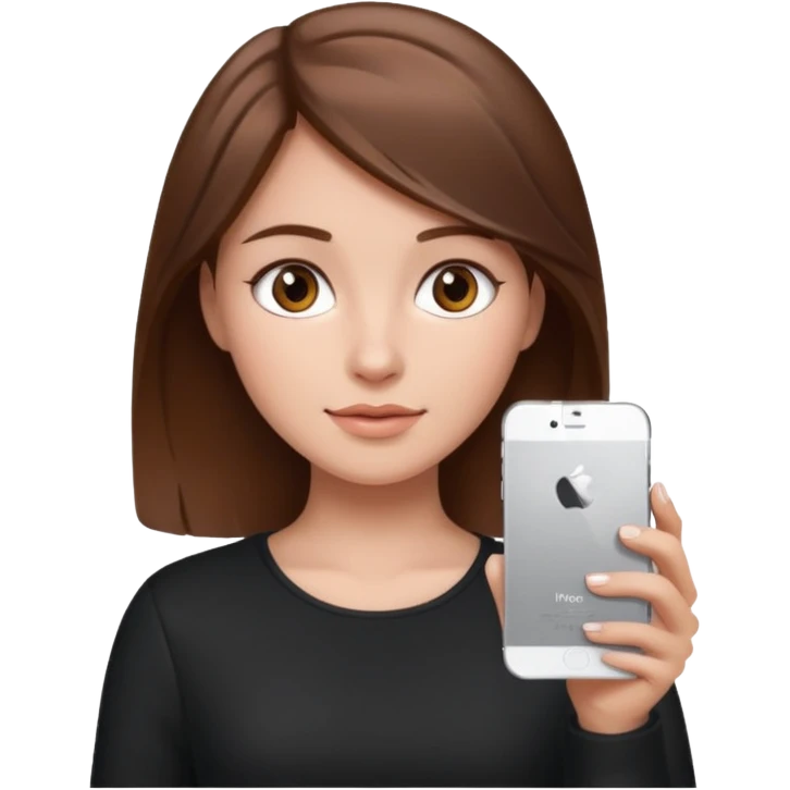 A girl with iPhone  emoji