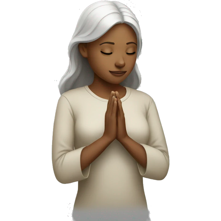 white woman praying  emoji