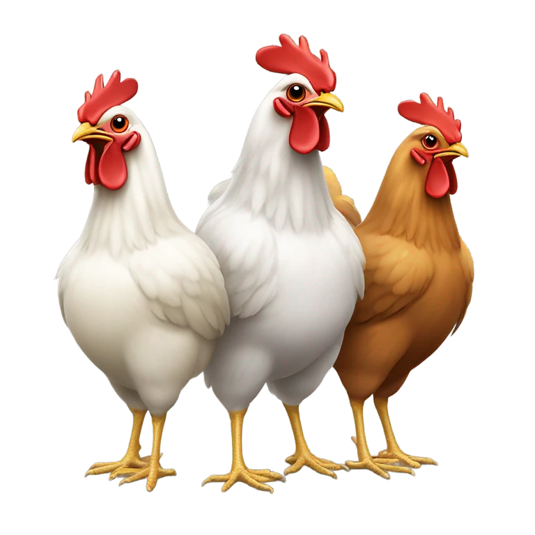 Three chickens emoji