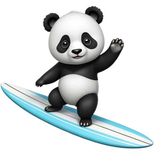Panda riding a surfboard  emoji