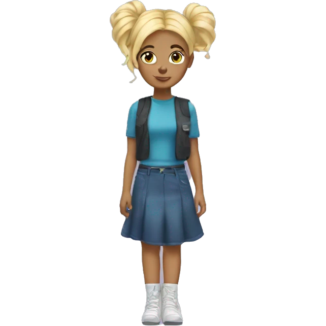 Blonde girl with space buns emoji