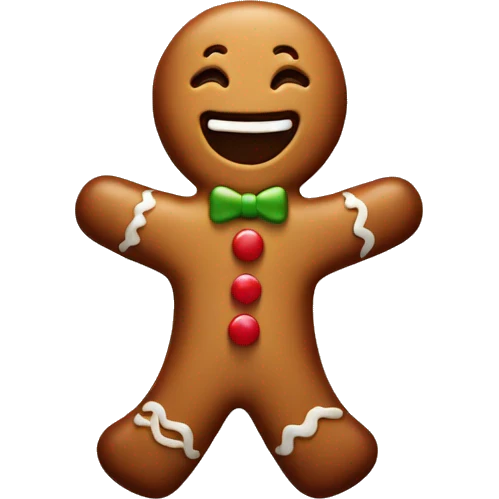 Short gingerbread man with smile emoji
