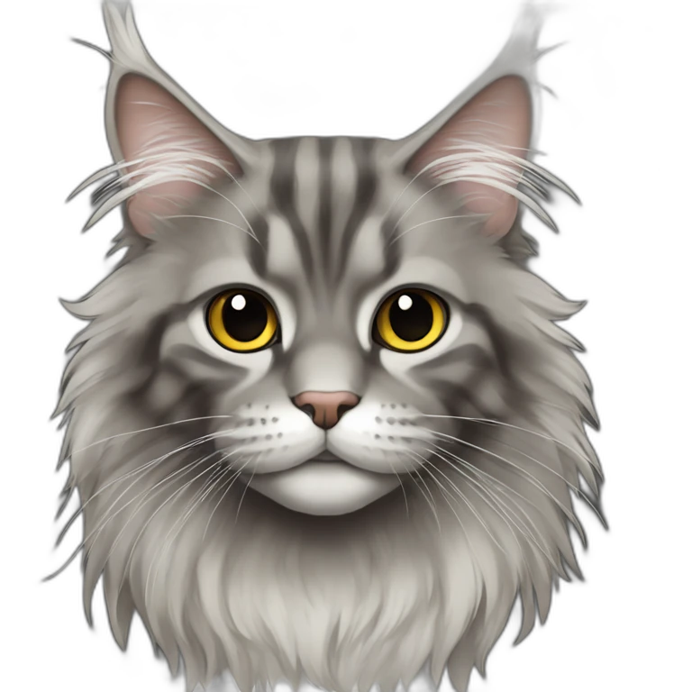 Maine coon grey black brown emoji