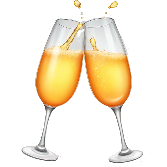 glass of champagne holding hands with smiling orange emoji