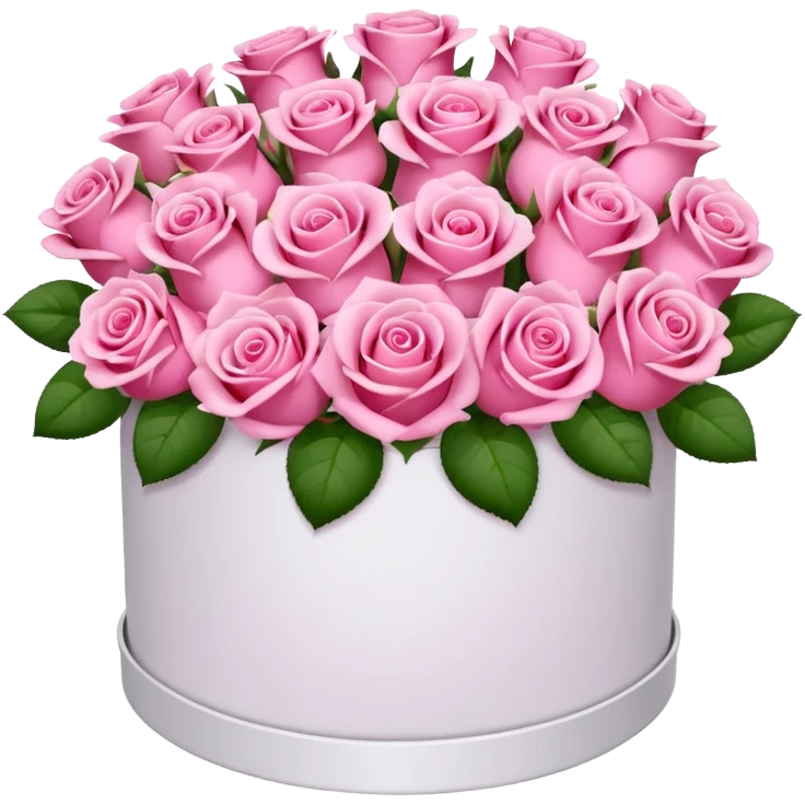 bouquet of pink 15 roses in a white box emoji