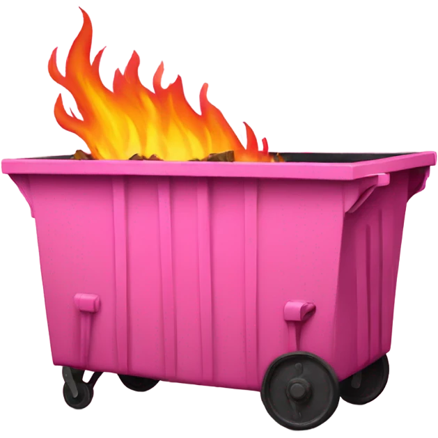 Pink dumpster fire emoji