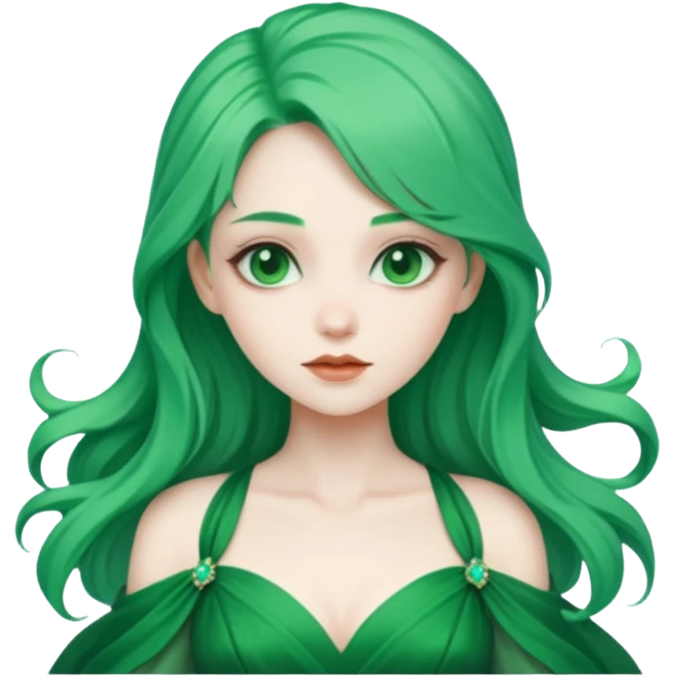 green haired fantasy woman emoji
