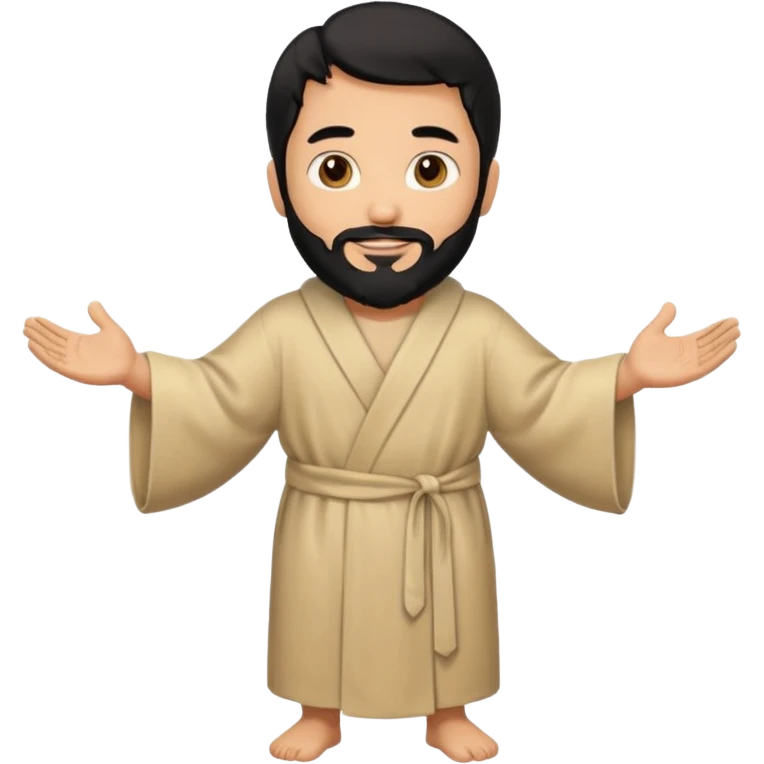 fullbody, head-to-toe, Jesus's apostle Thomas, black hair and black beard, normal emoji style, walking emoji
