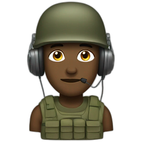 Soldier wearing headphones emoji