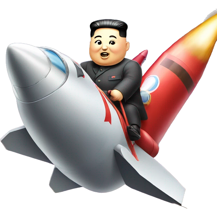 Kim Jong Un riding a rocket emoji