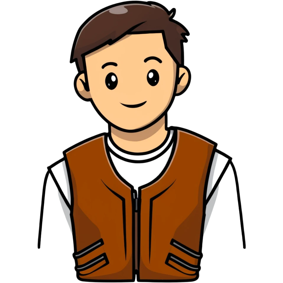 Brown leather vest emoji