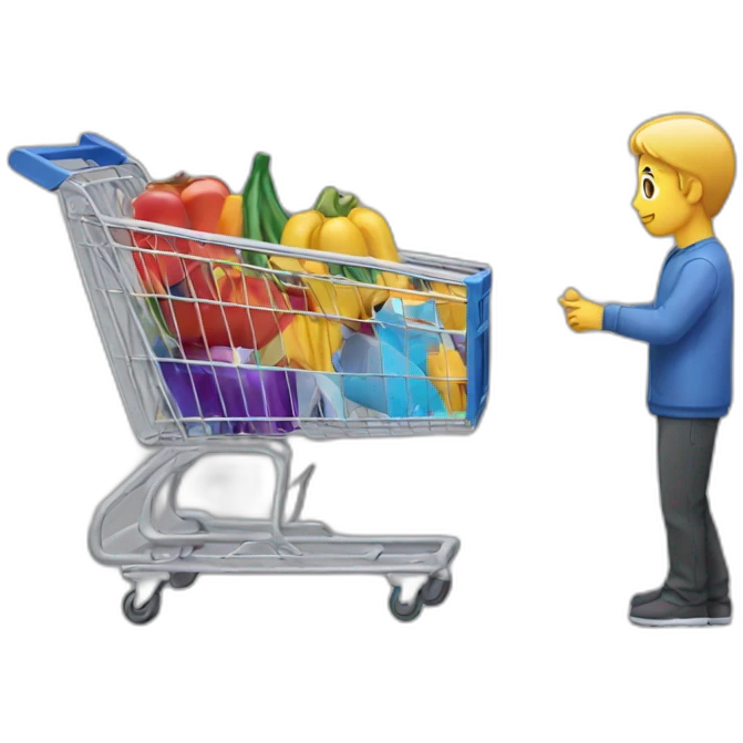 shopping cart and profile emoji