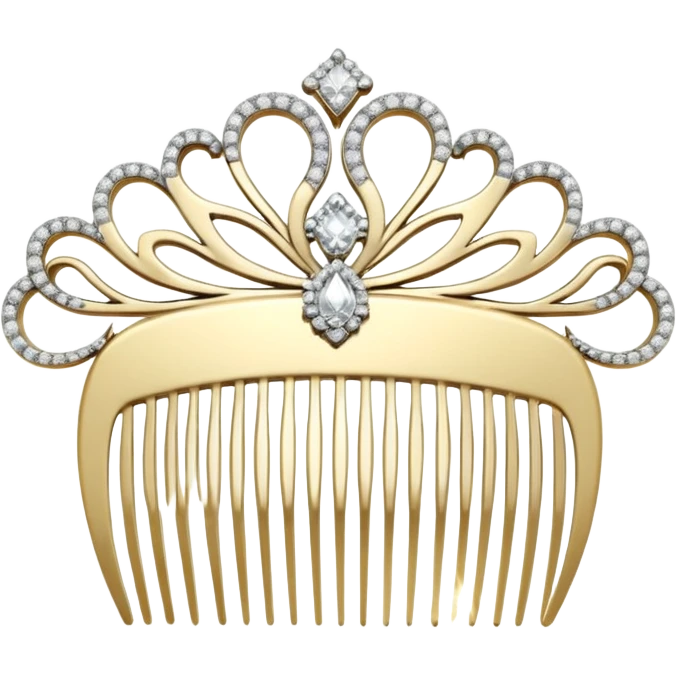 white hair comb with diamonds emoji