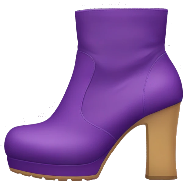 purple boots side with flatform heels emoji