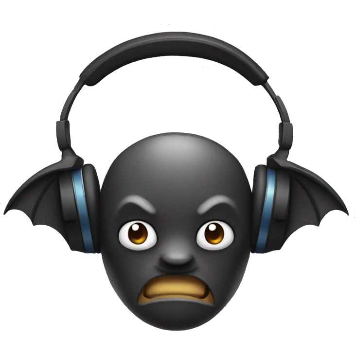 Bat wearing headphones emoji