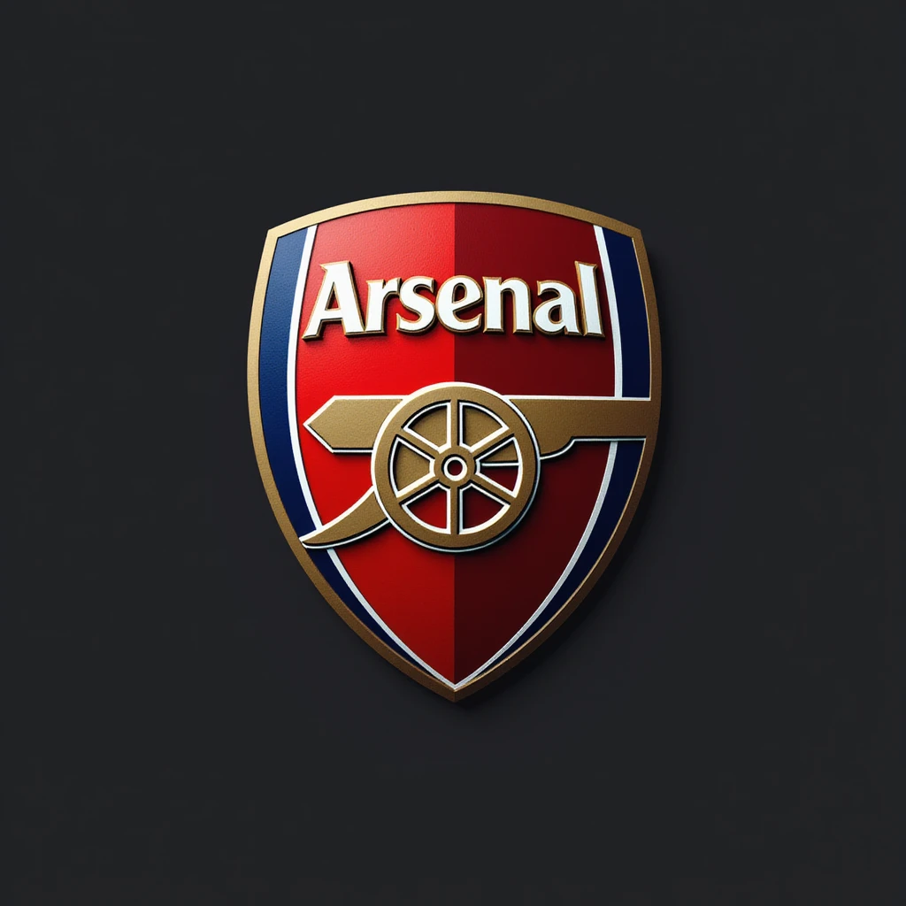 realistic illustration of cannon and shield inspired by Arsenal logo emoji
