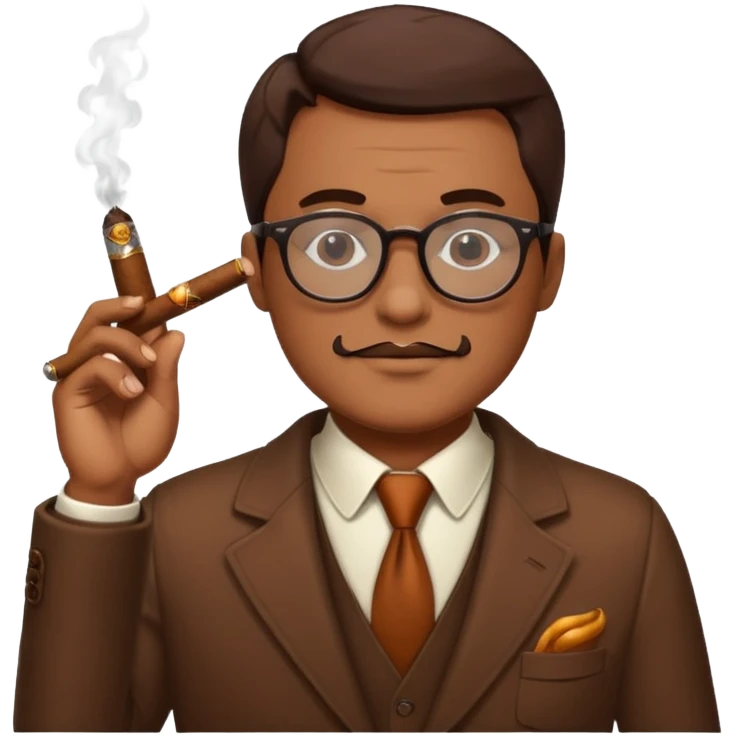 bold guy in glasses and cigar emoji