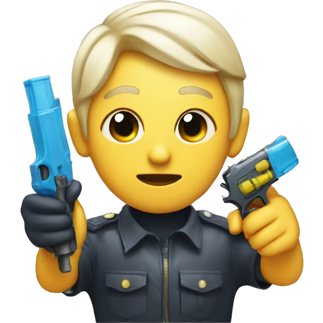 a face holding a water pistol next to its head emoji