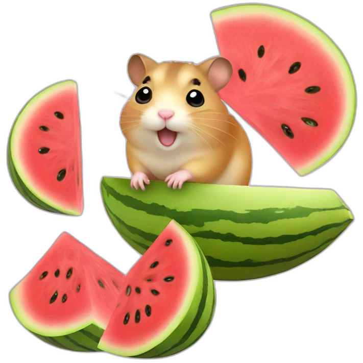 hamster growing water melon emoji