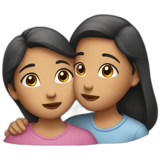 two girls kissing emoji